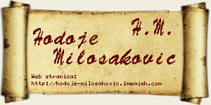 Hodoje Milošaković vizit kartica
